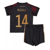 Tyskland Jamal Musiala #14 Fotballklær Bortedraktsett Barn VM 2022 Kortermet (+ korte bukser)